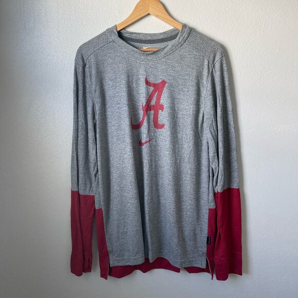 Nike Alabama Football Team Issue Long Sleeve Player Shirt Mens - Picture 1 of 5